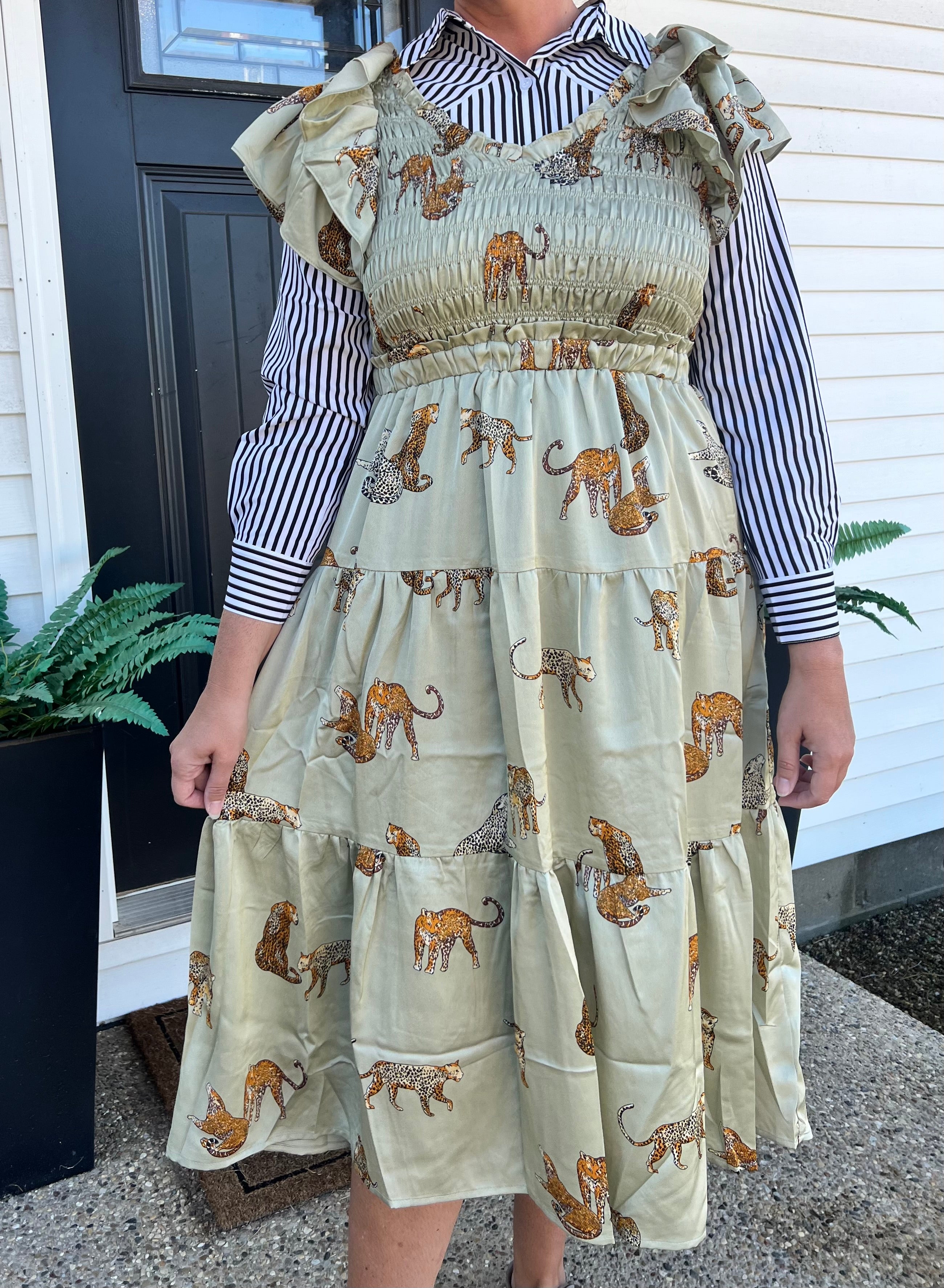 Leopard Satin Dress