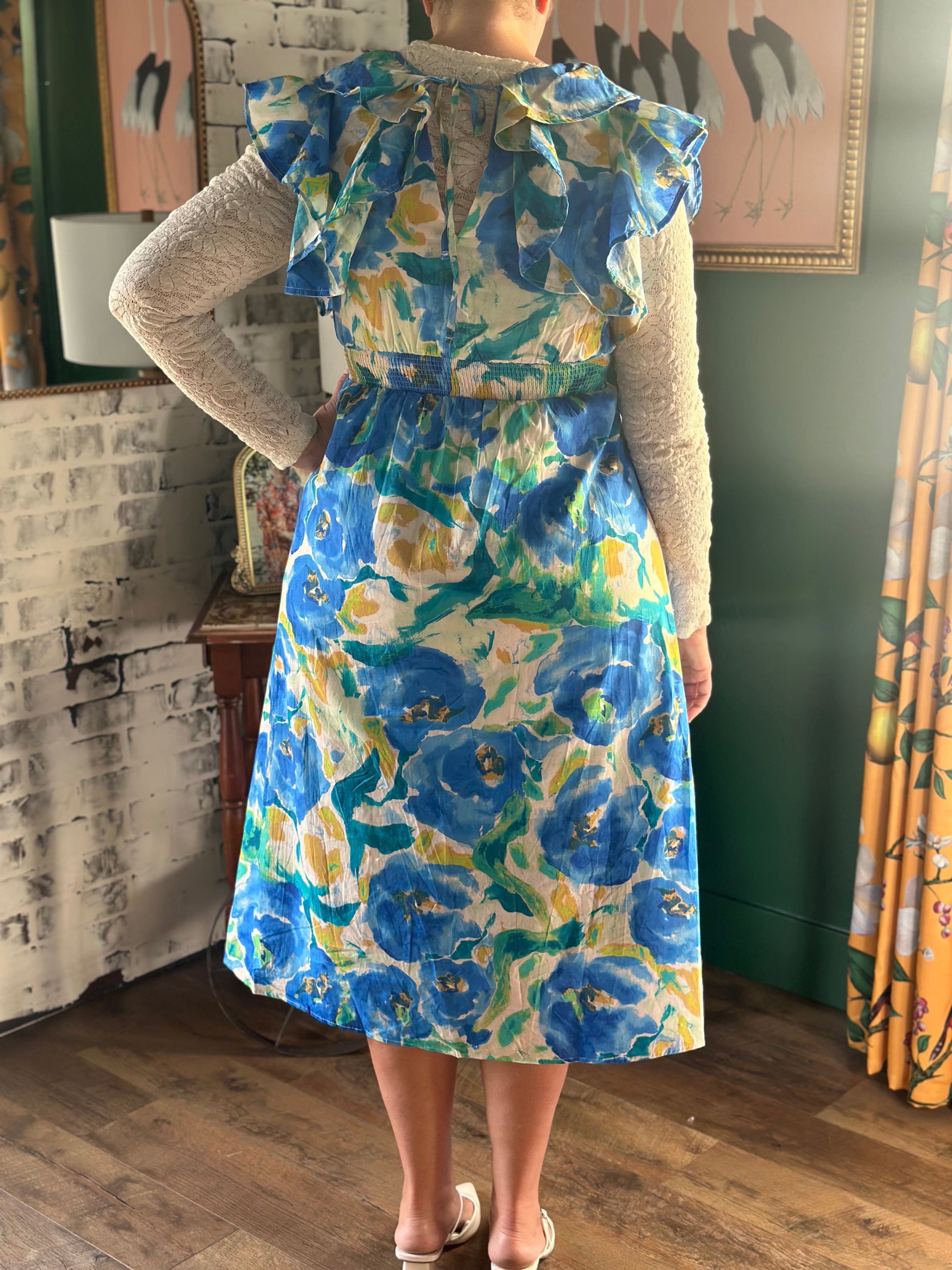 Royal Blue Floral Dress