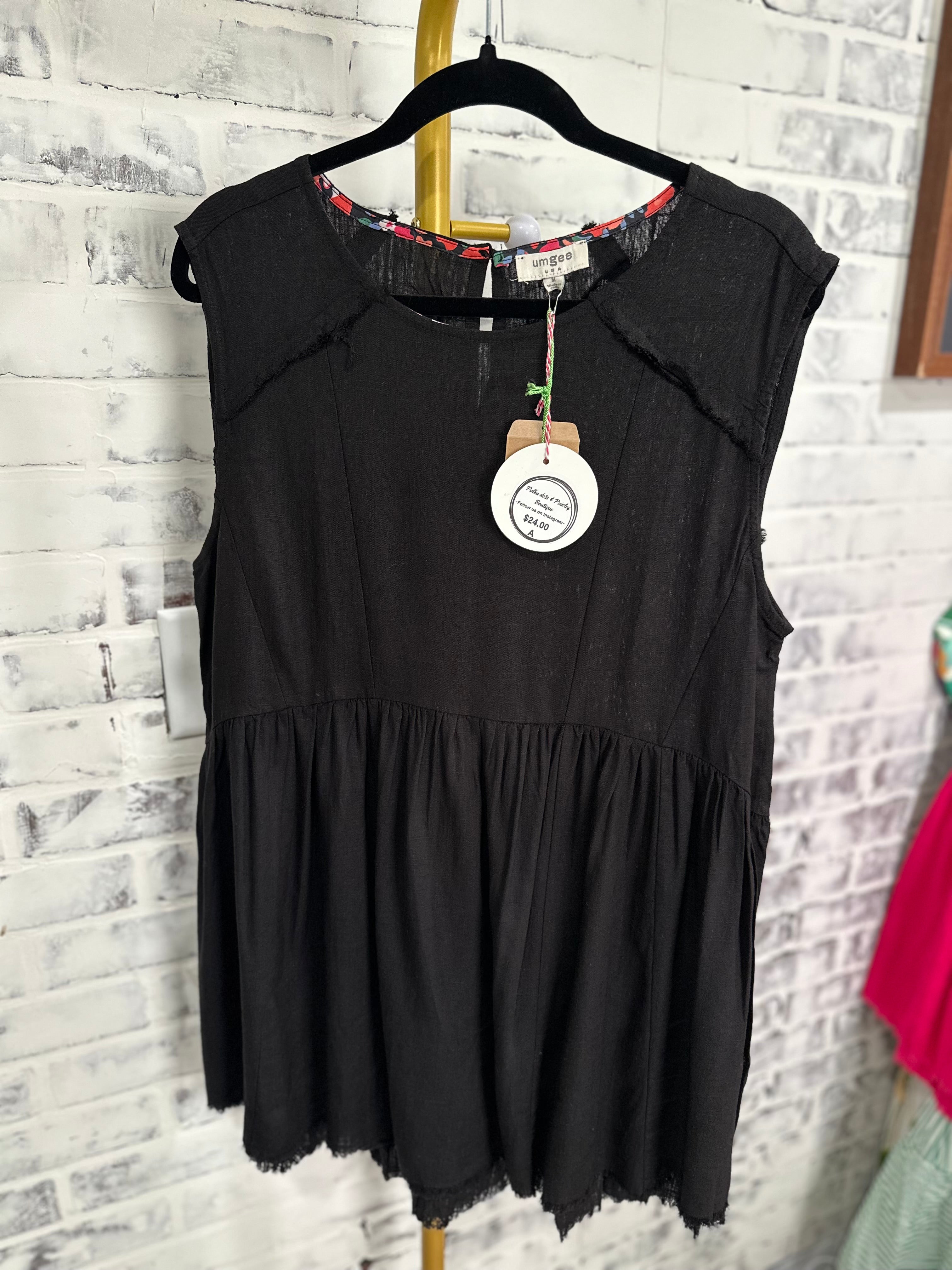 Black Sleeveless Layering Top
