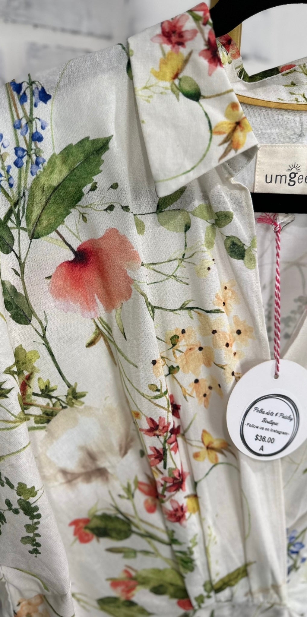 Cream Floral Button Down Dress