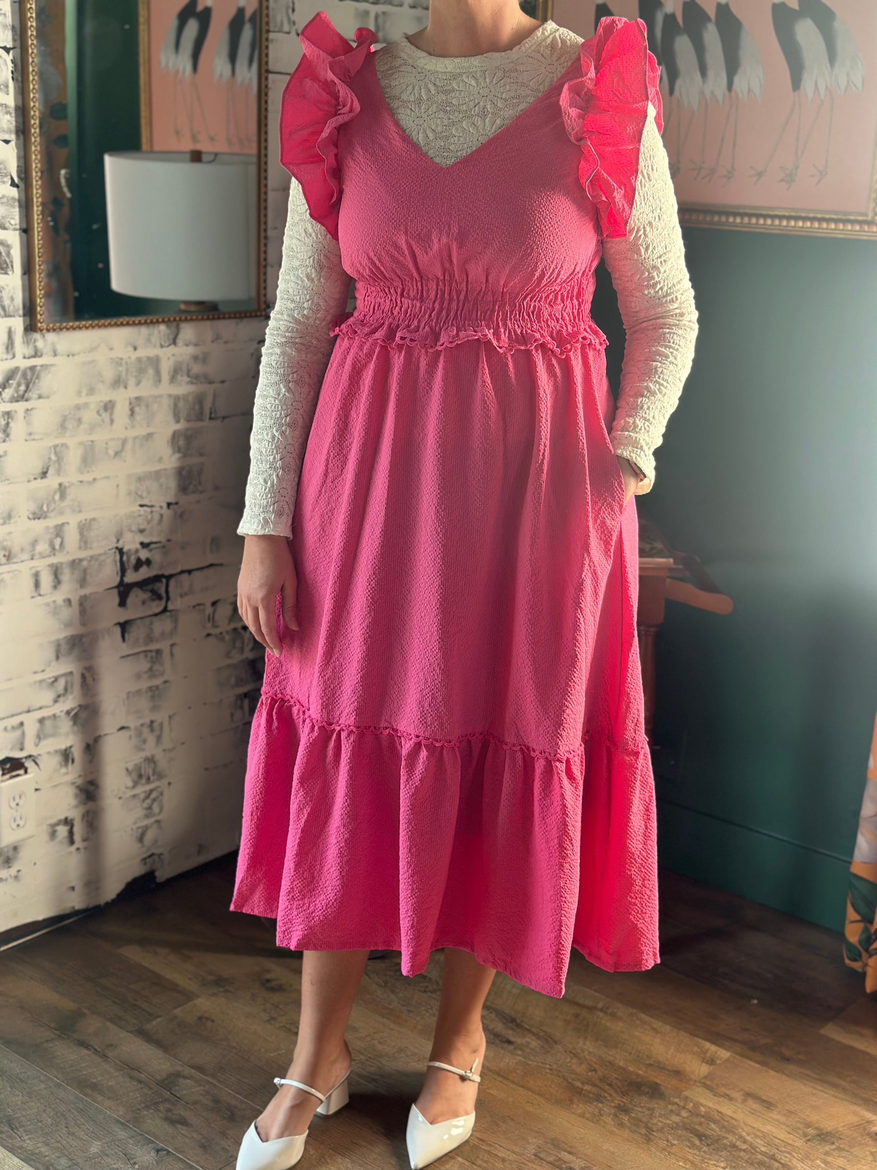 Hot Pink Ruffle Dress