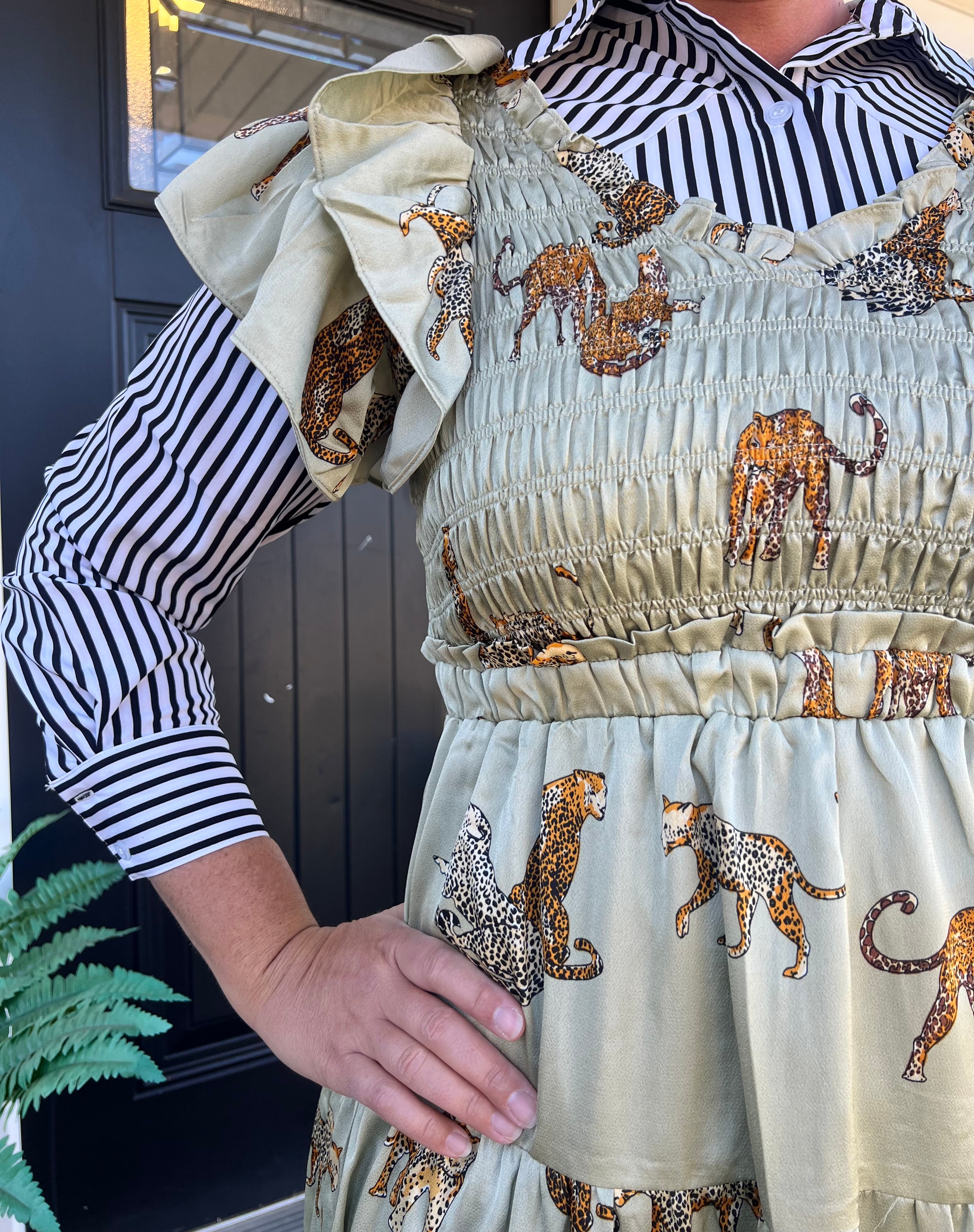 Leopard Satin Dress