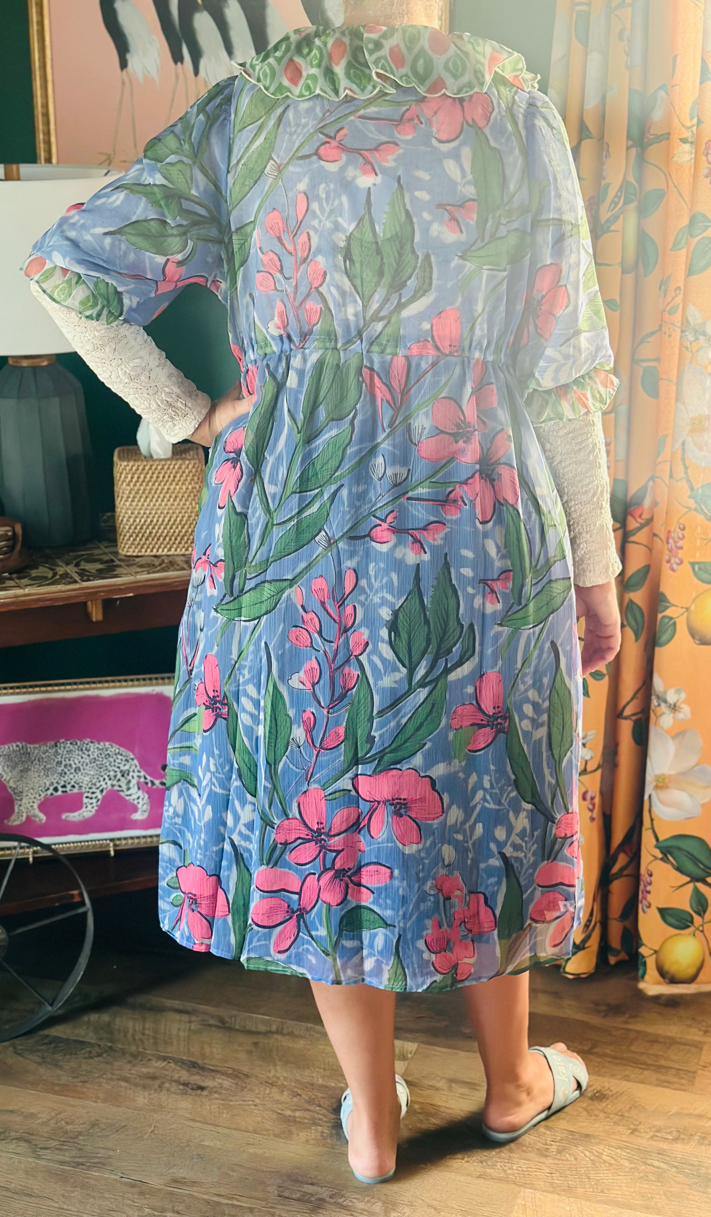Purple Scalloped Collar Dress