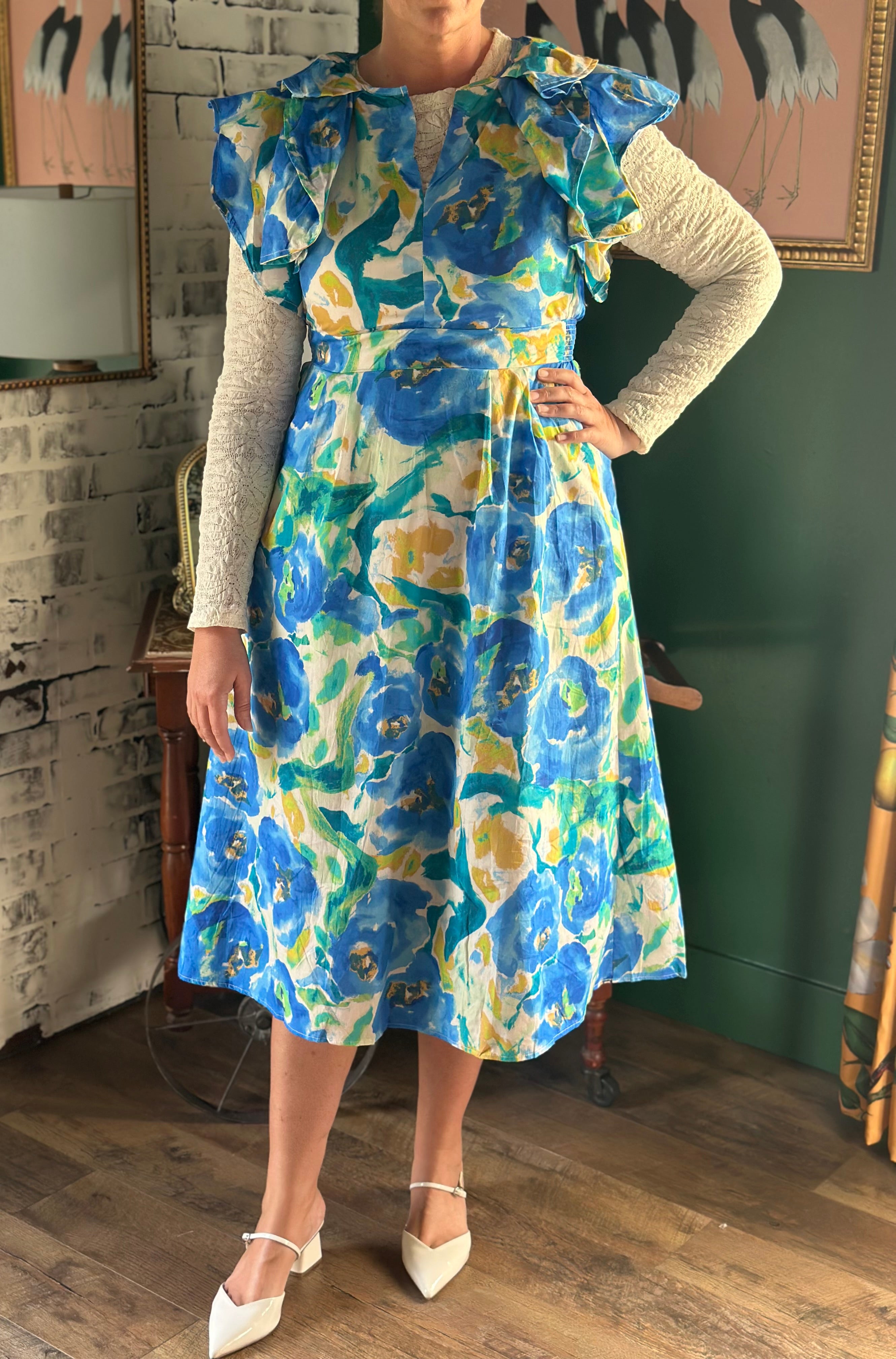Royal Blue Floral Dress