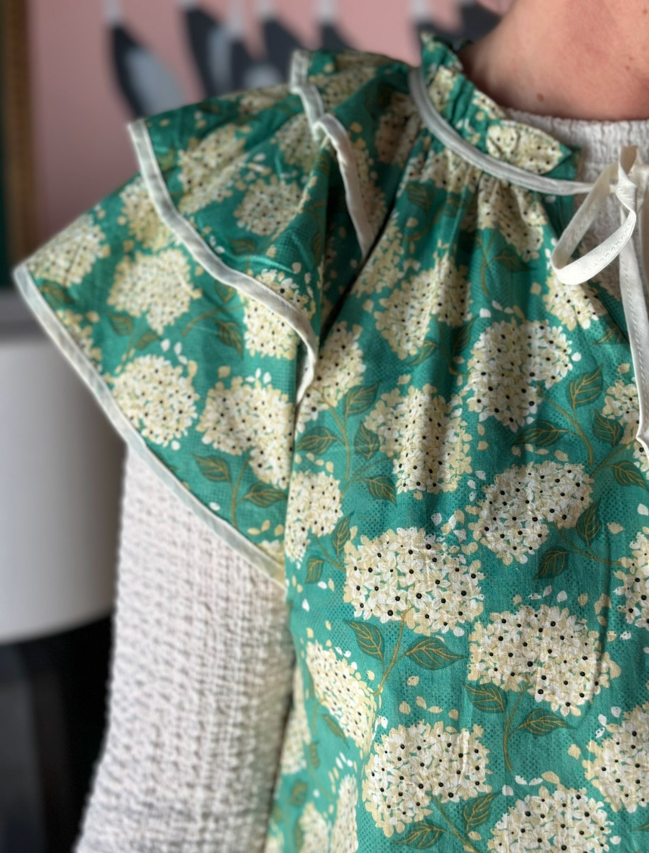 Green Hydrangea Baby Doll Dress