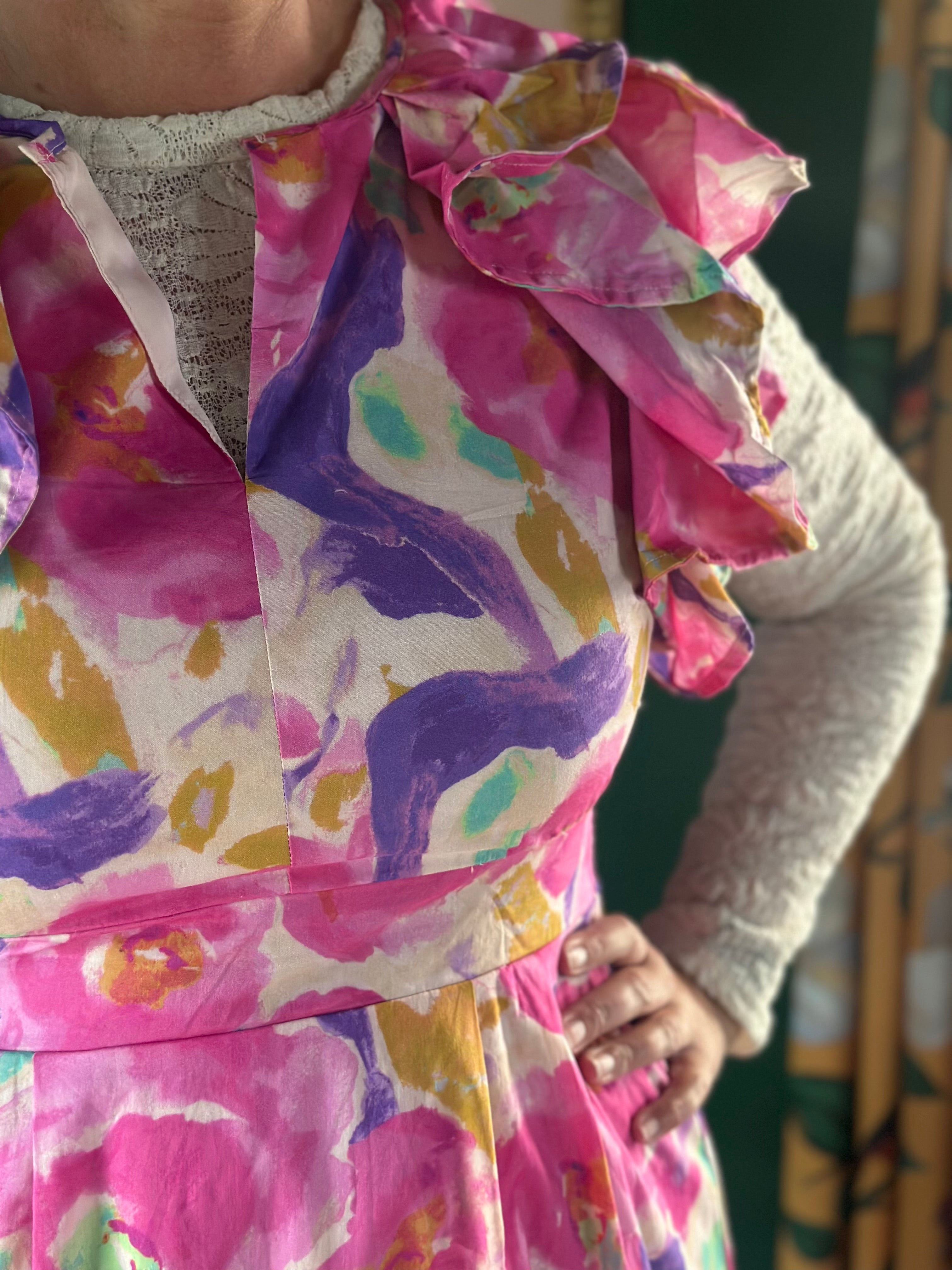 Hot Pink Floral Dress
