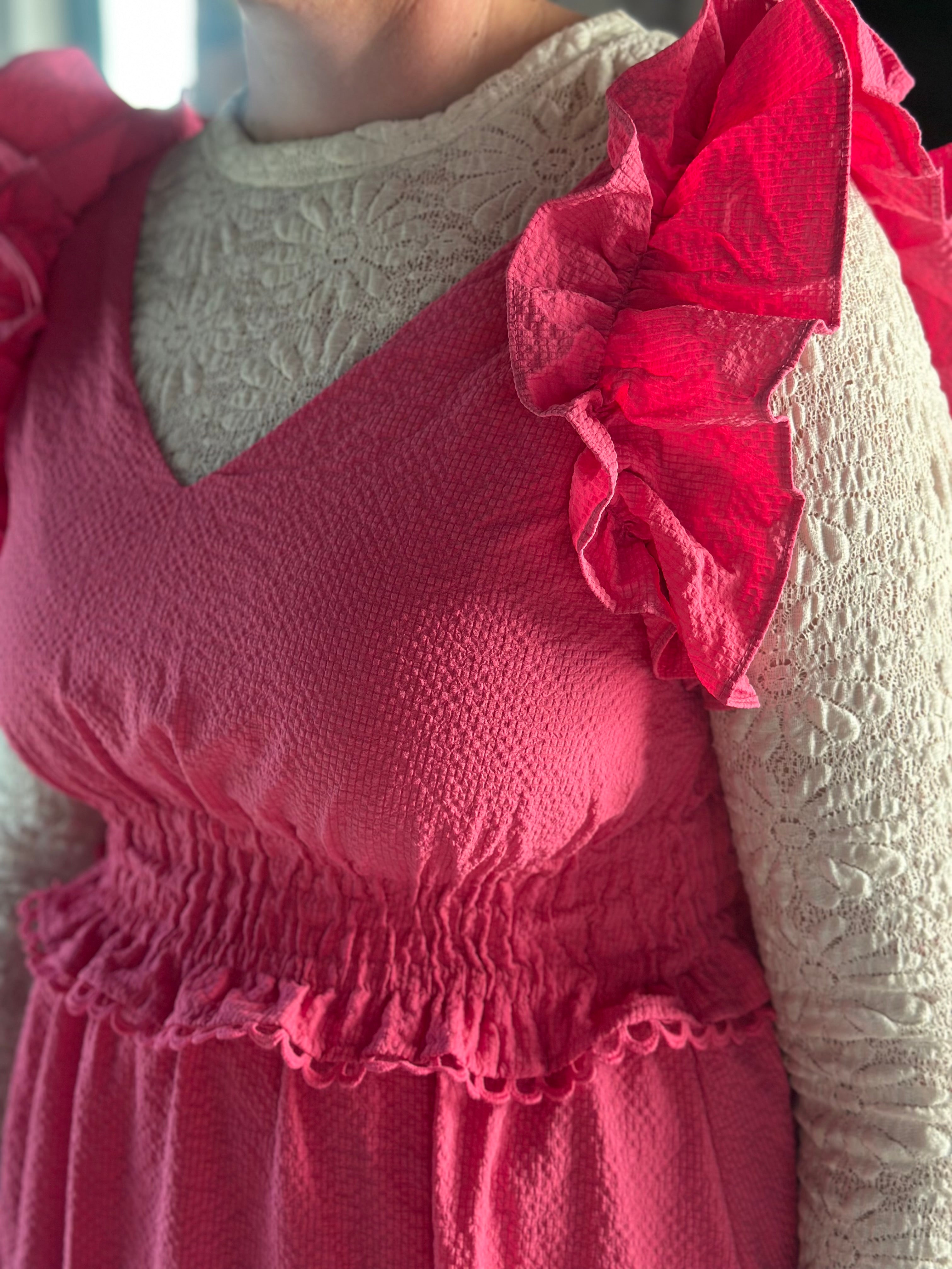 Hot Pink Ruffle Dress