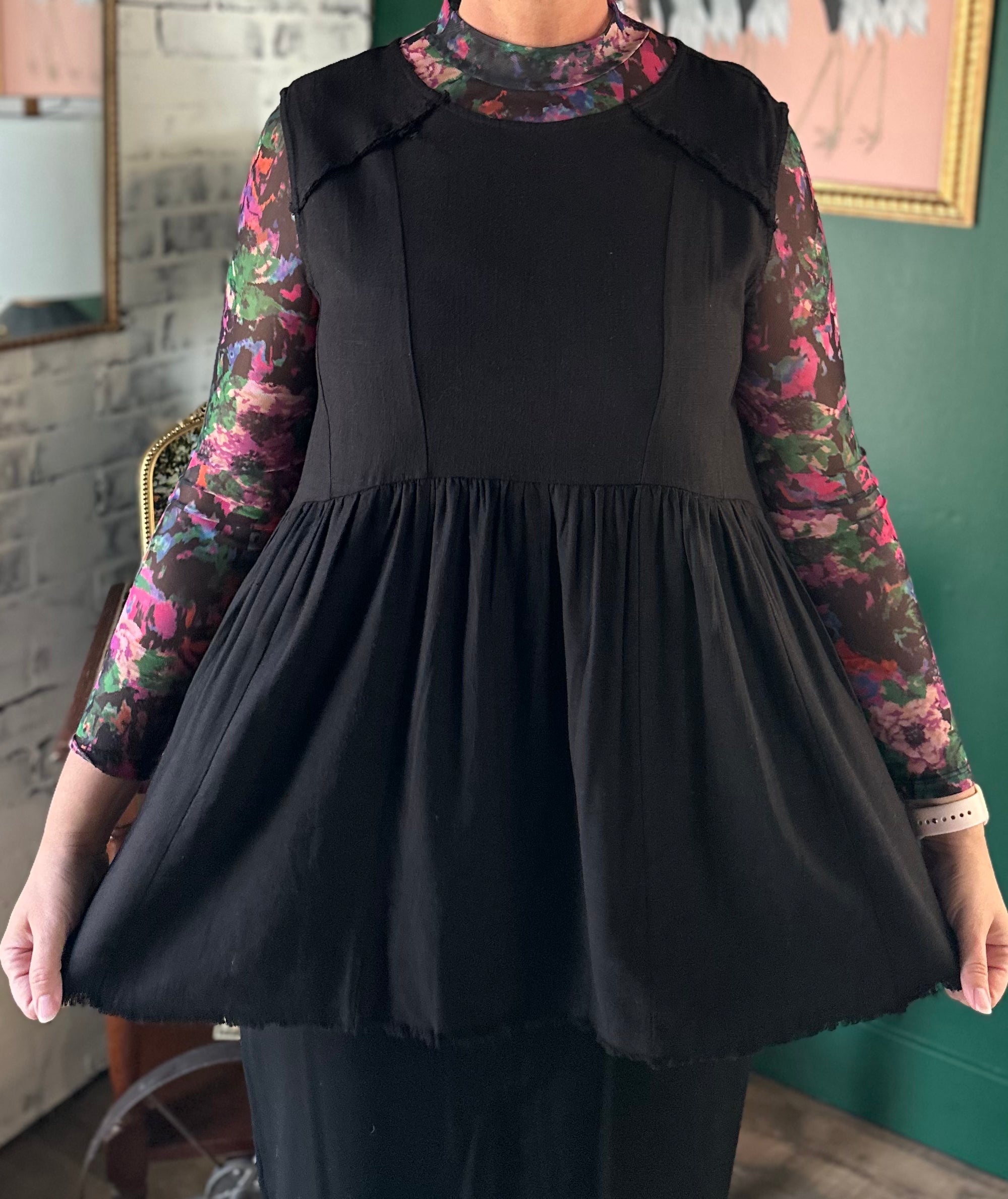 Black Sleeveless Layering Top