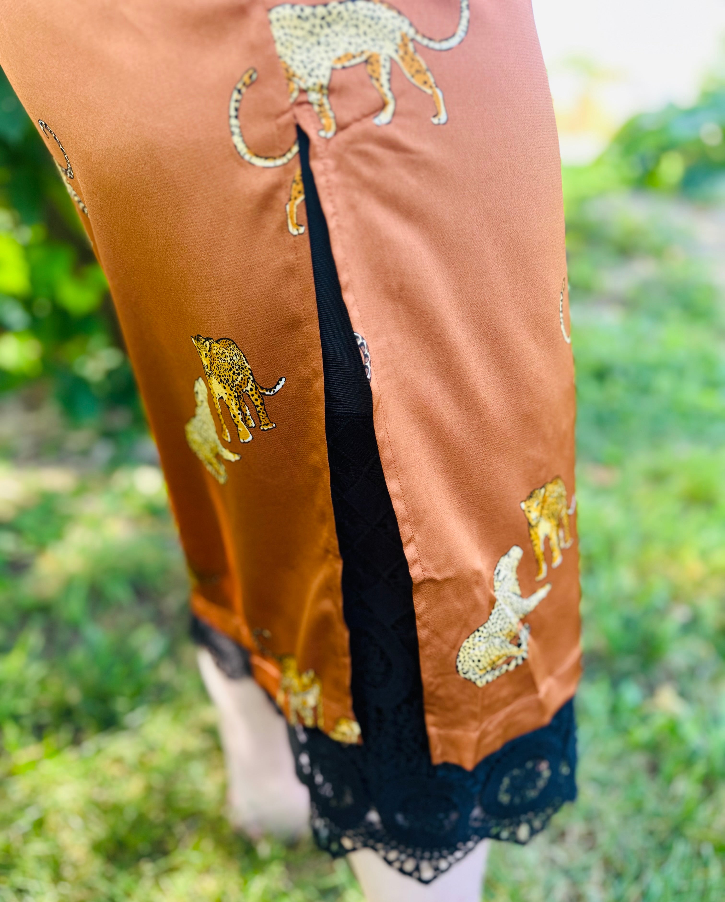 Animal Print Button Down Midi Dress
