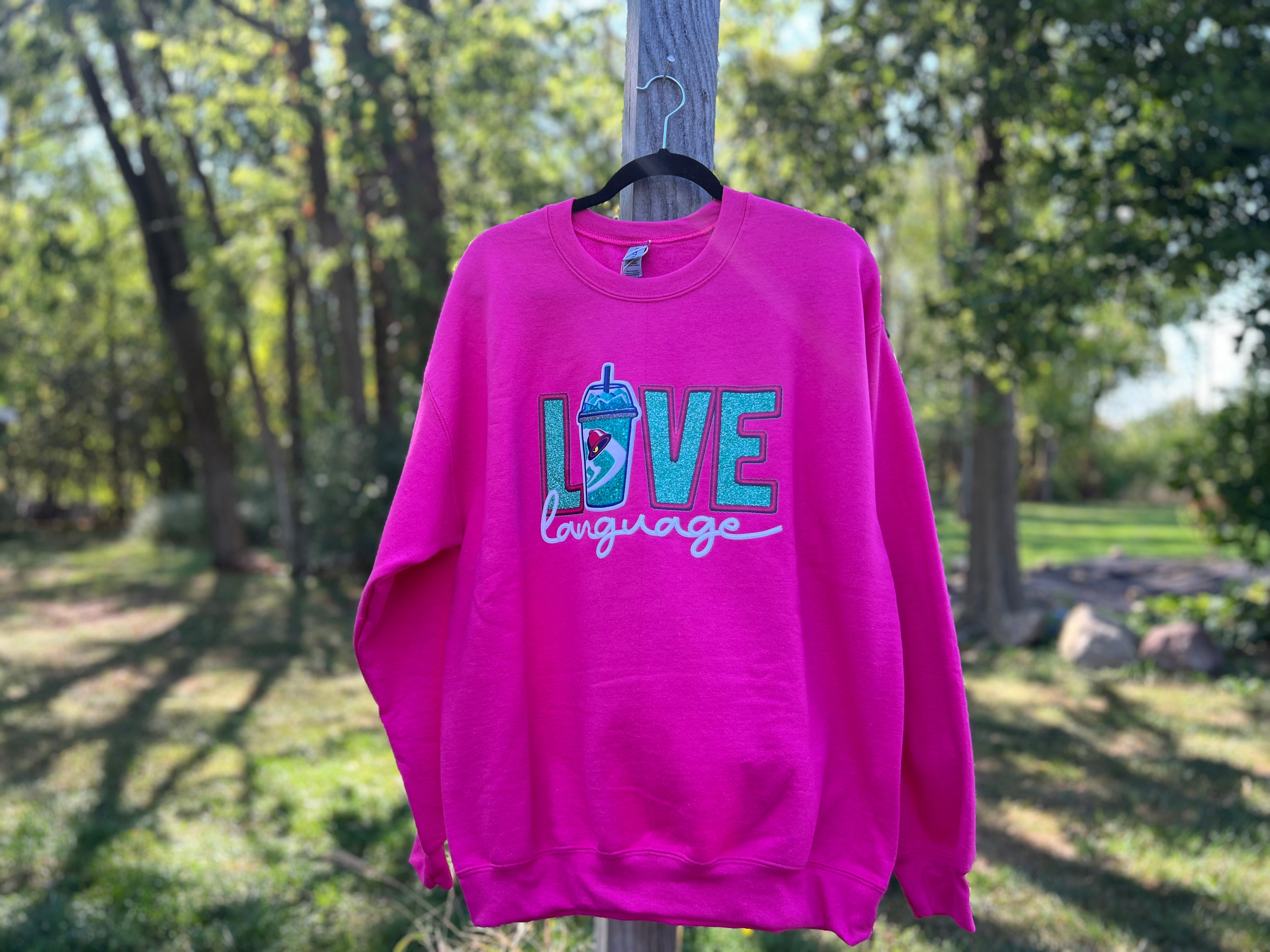 Hot Pink Graphic Crewneck w/ Baja Blast