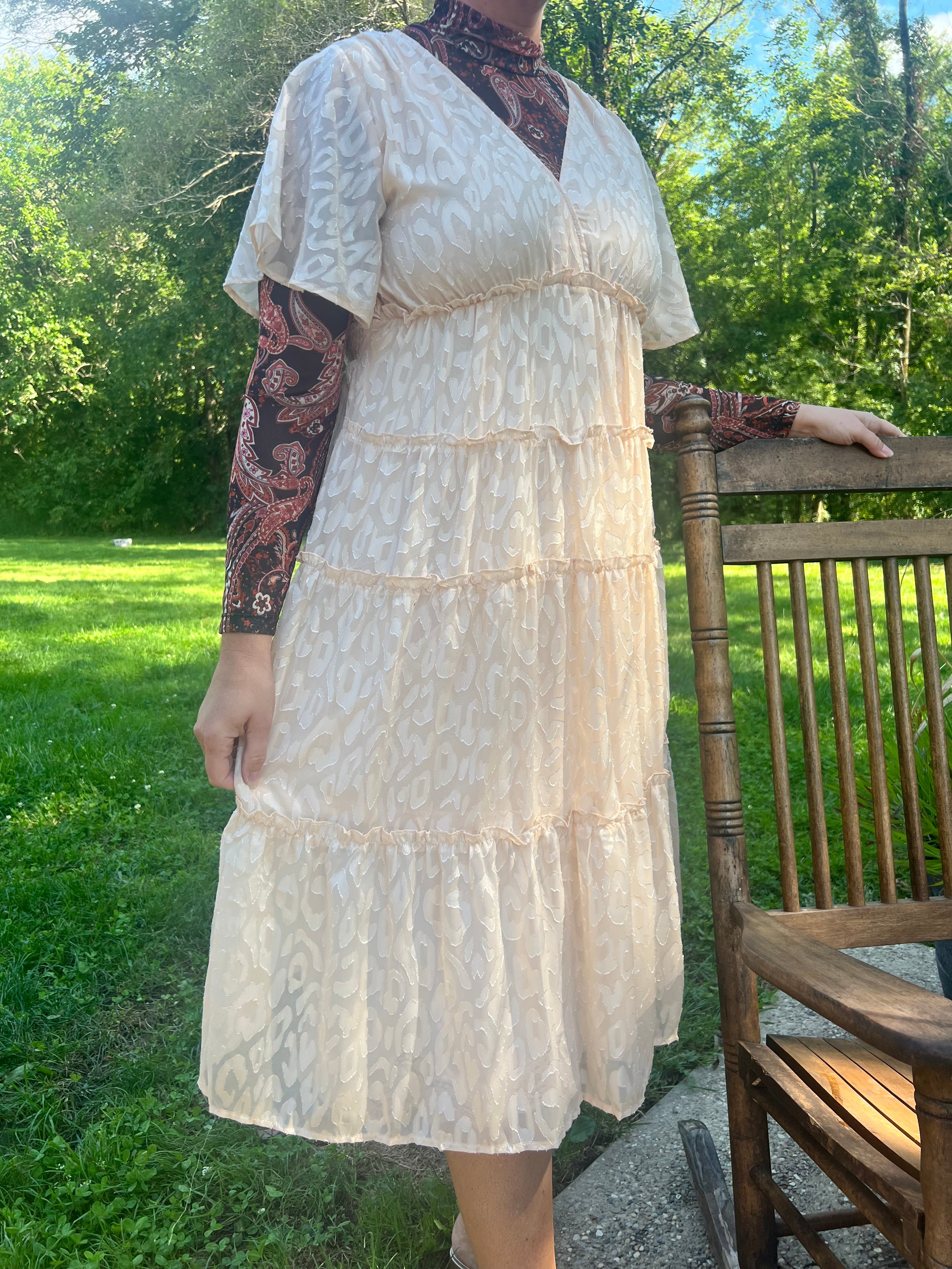 Champagne Animal Print Dress