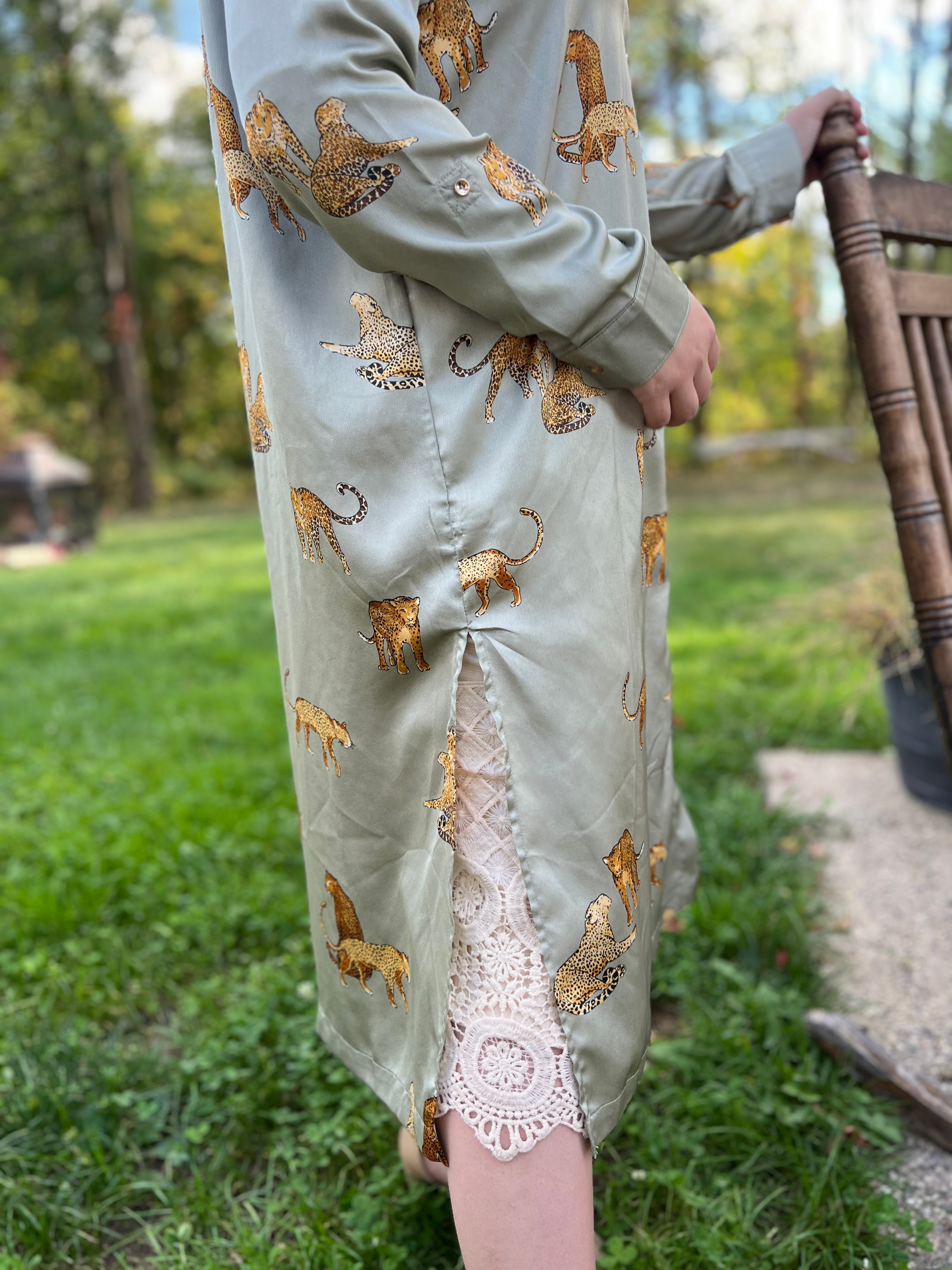Light Olive Button Down Dress