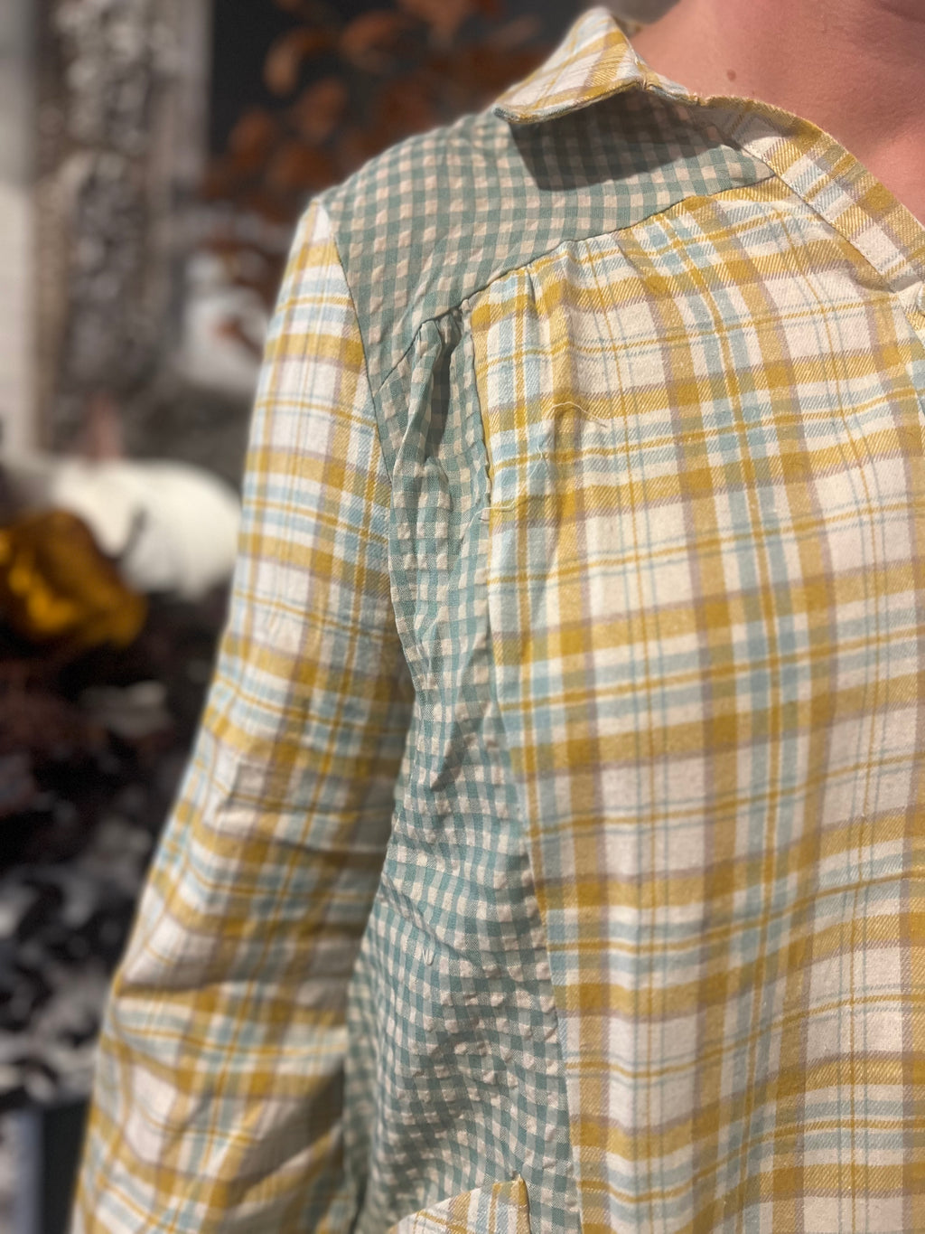 Green & Yellow Plaid Tunic