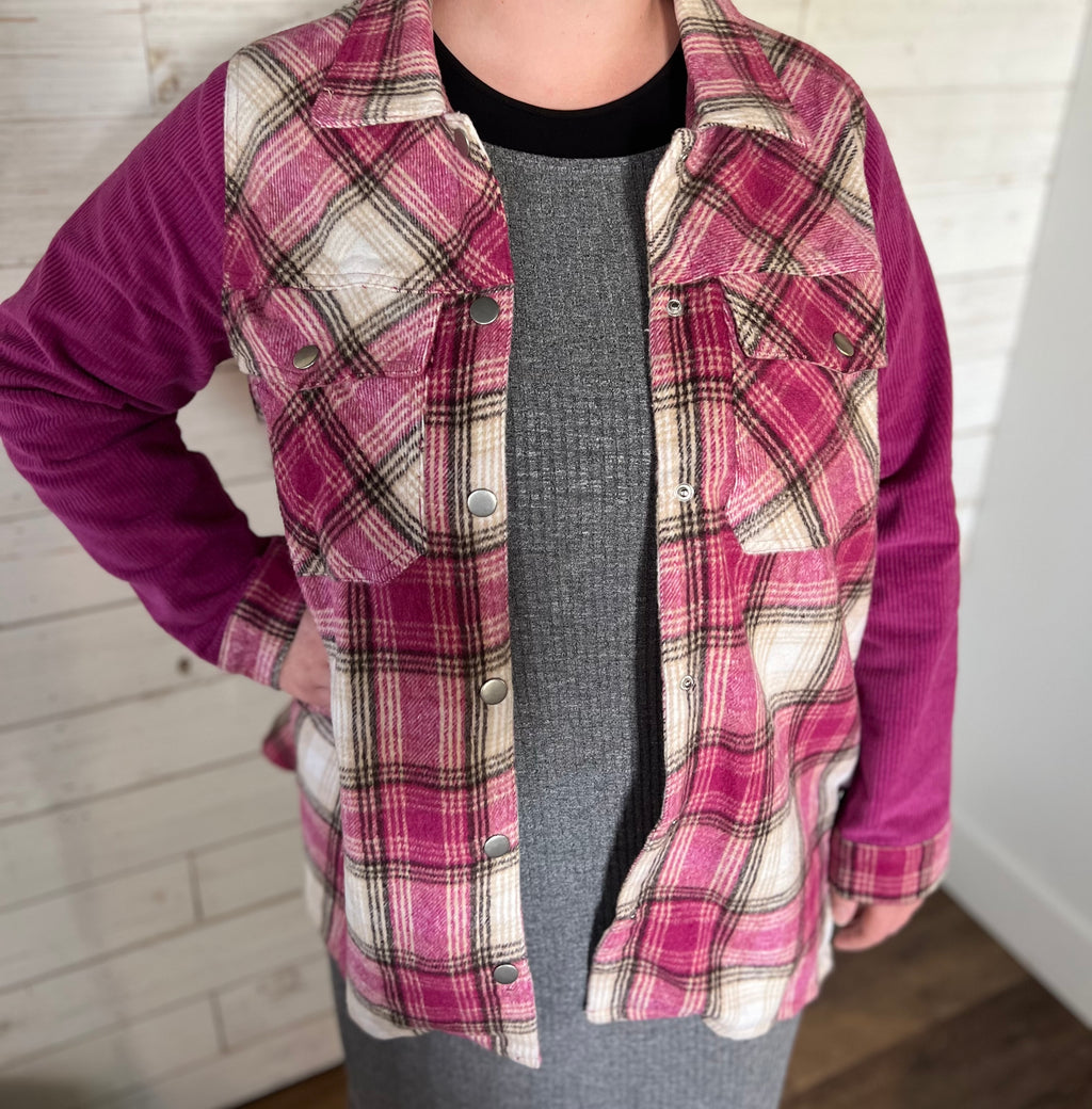 Pink Plaid Flannel Jacket