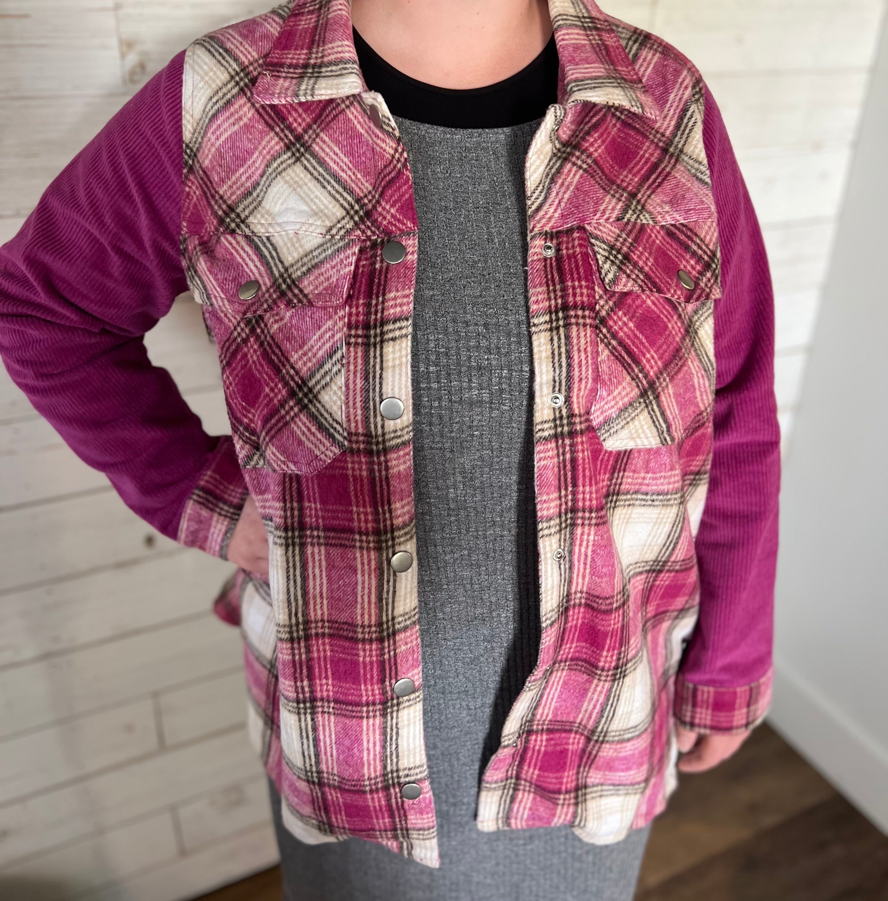 Pink Plaid Flannel Jacket