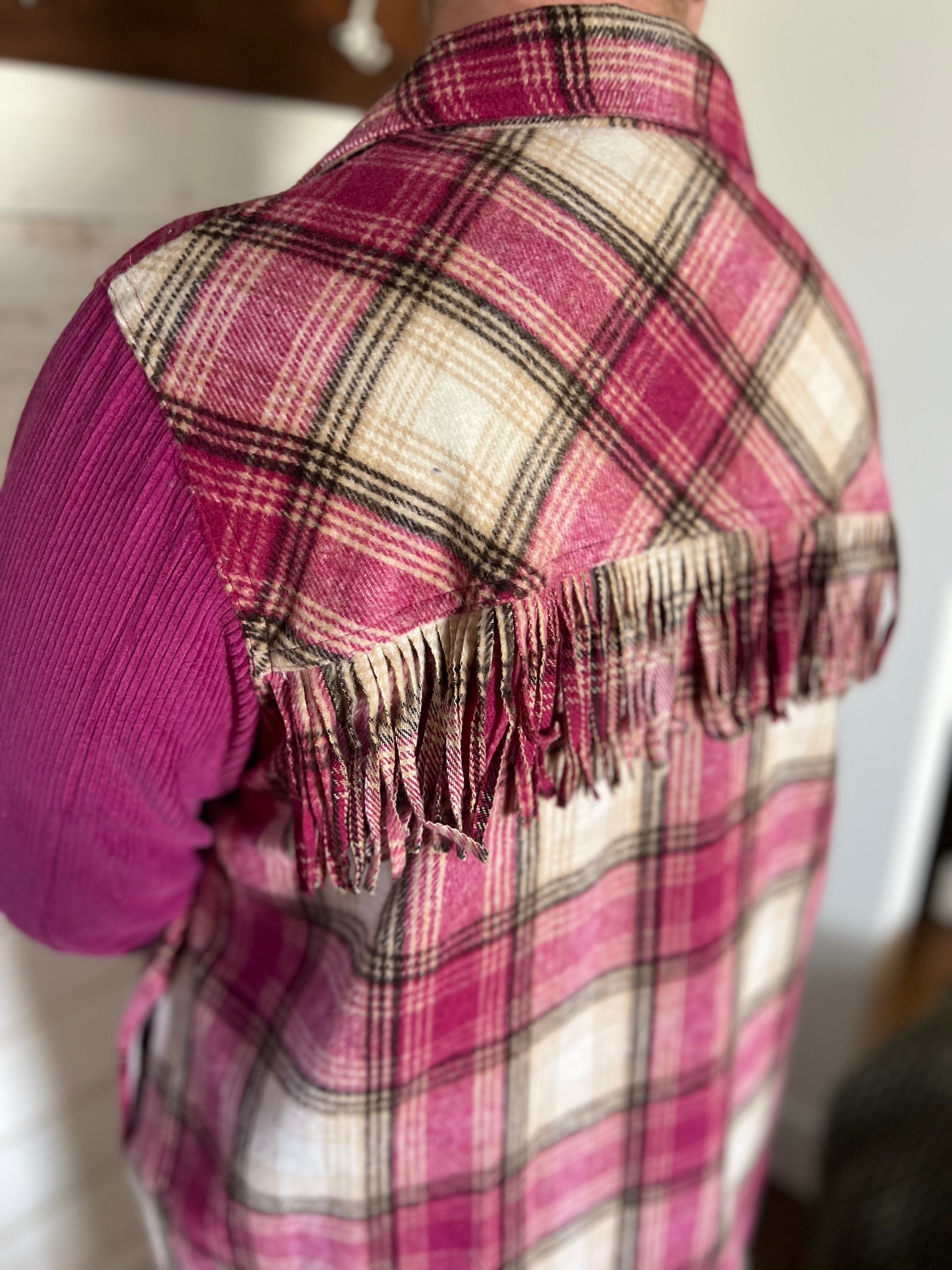 Pink Plaid Flannel Jacket