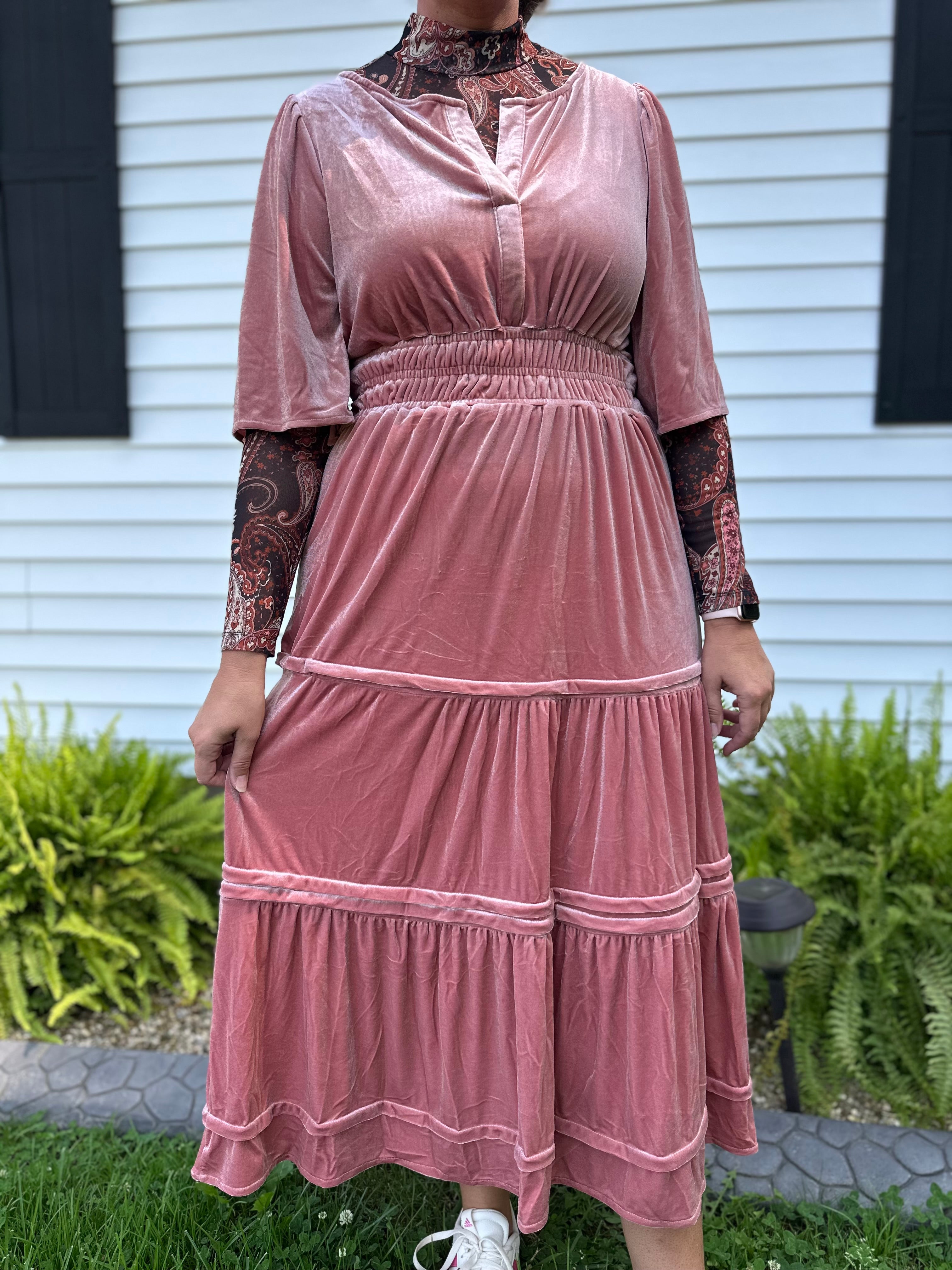 Rose Quartz Velvet Dress