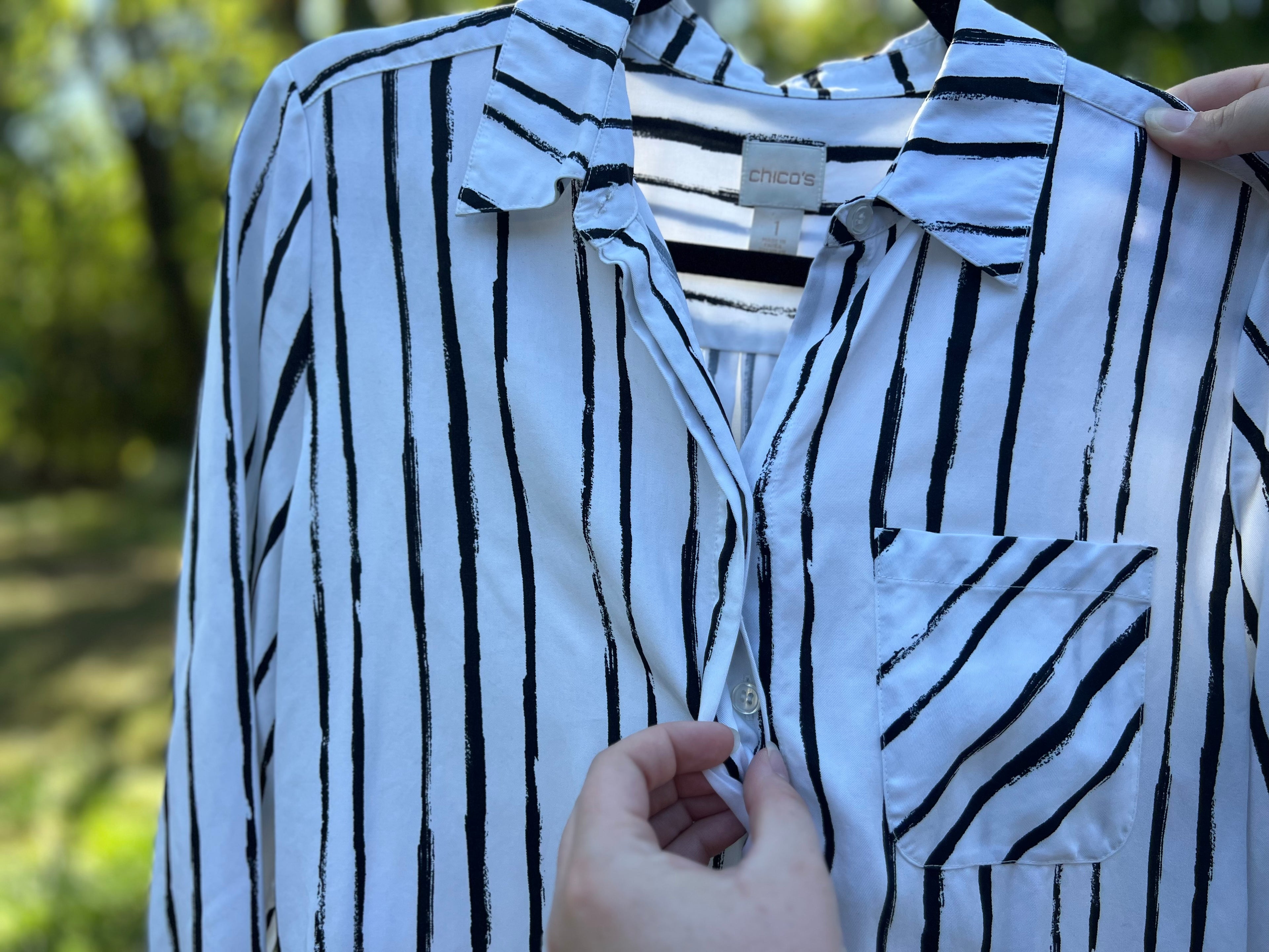 Long Sleeve Striped Button-up Shirt