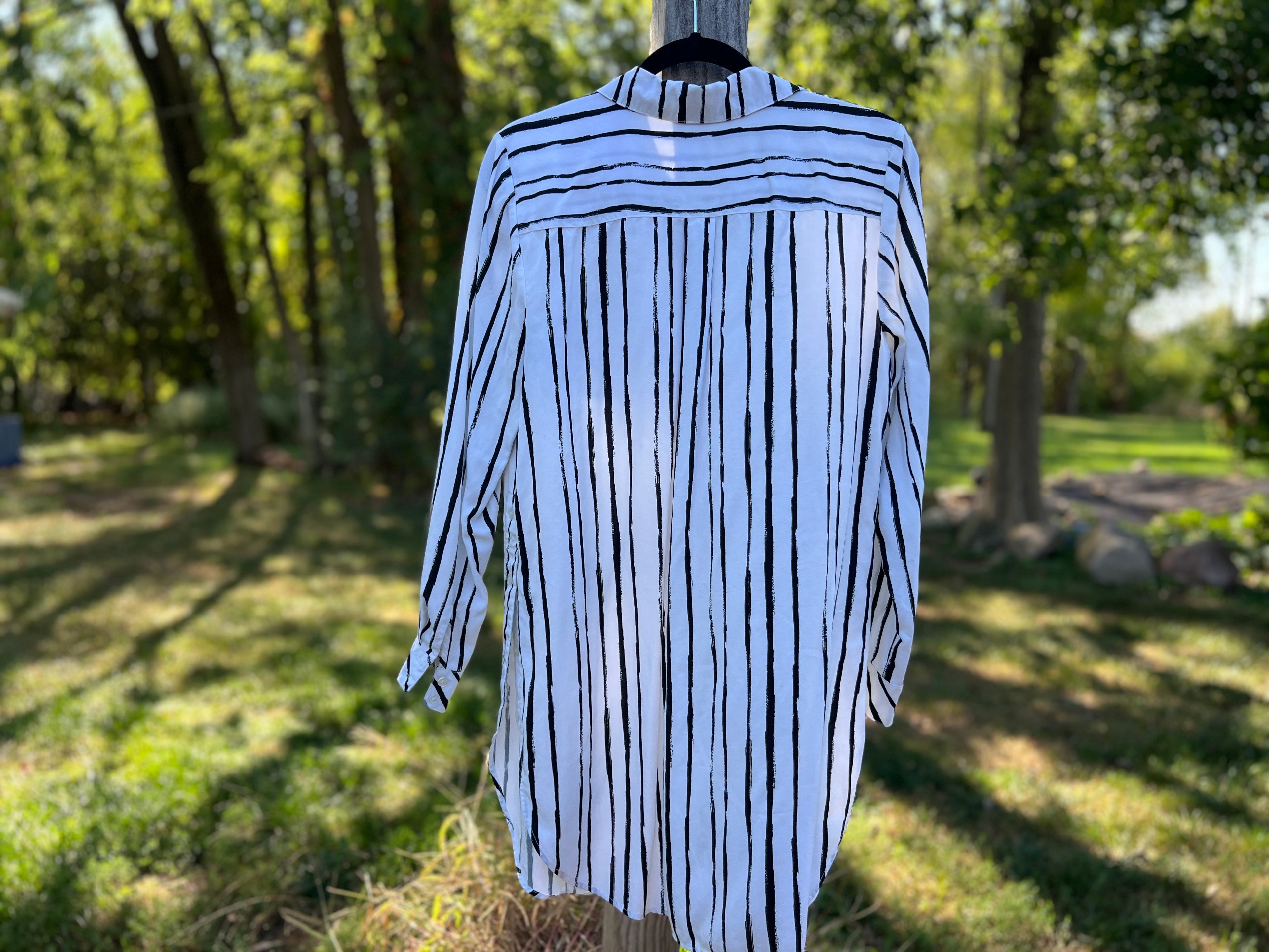 Long Sleeve Striped Button-up Shirt